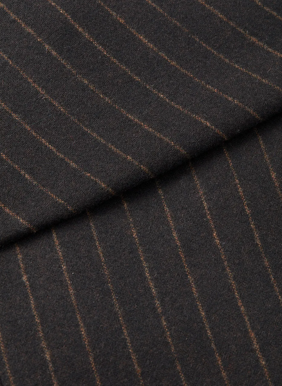 Espresso Chalk Stripe Wool Blazer