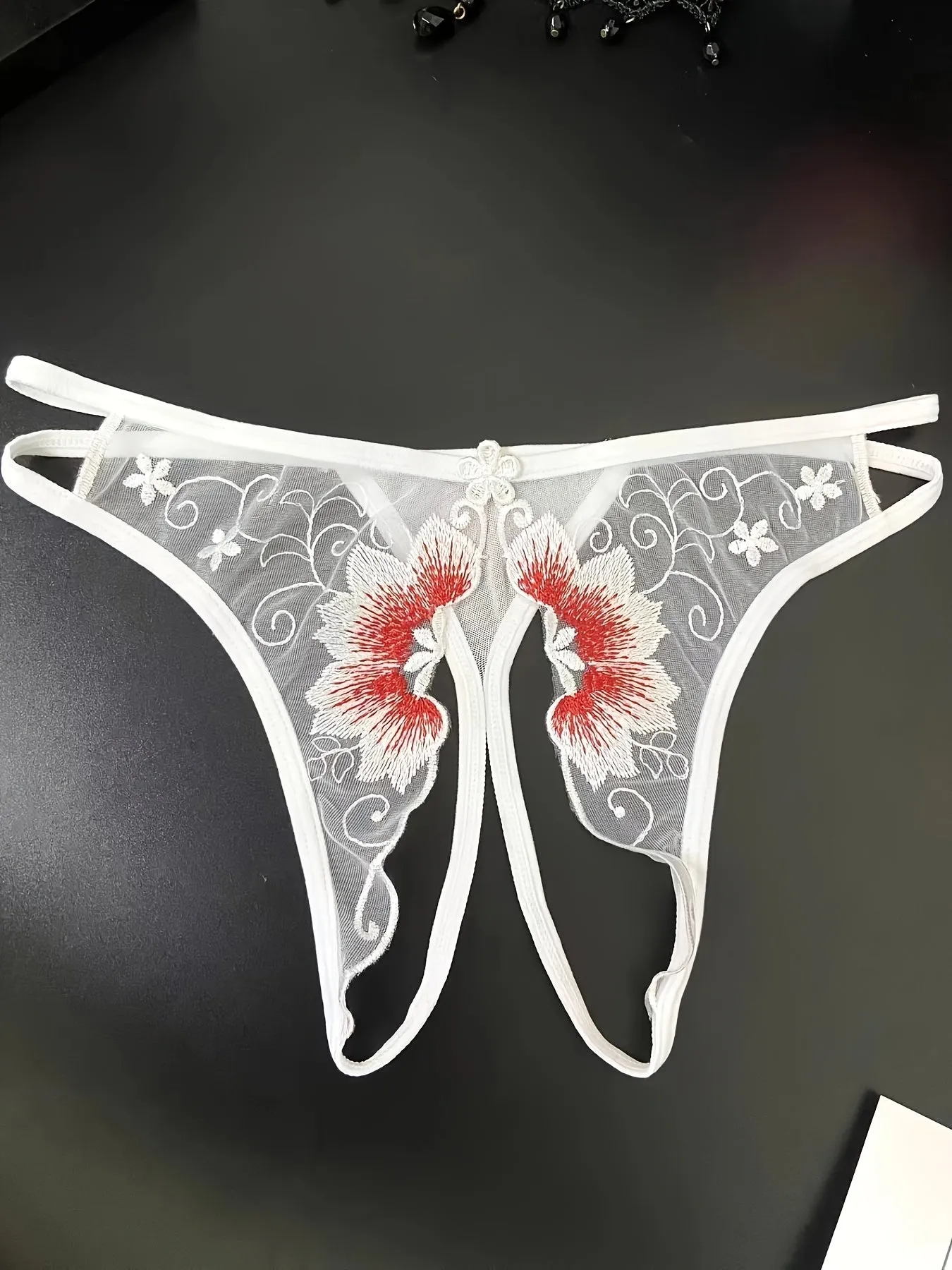 Flirty Floral Embroidered Sheer Thongs  Ultimate Seductive Lingerie