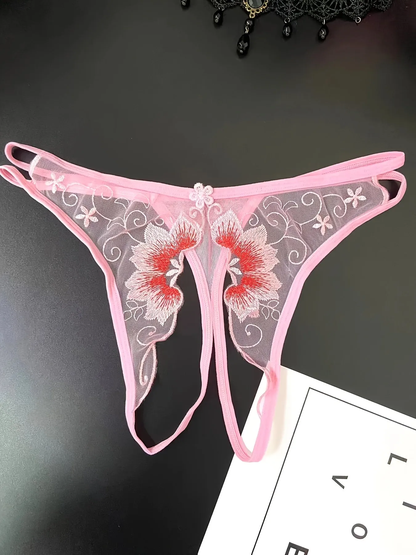 Flirty Floral Embroidered Sheer Thongs  Ultimate Seductive Lingerie