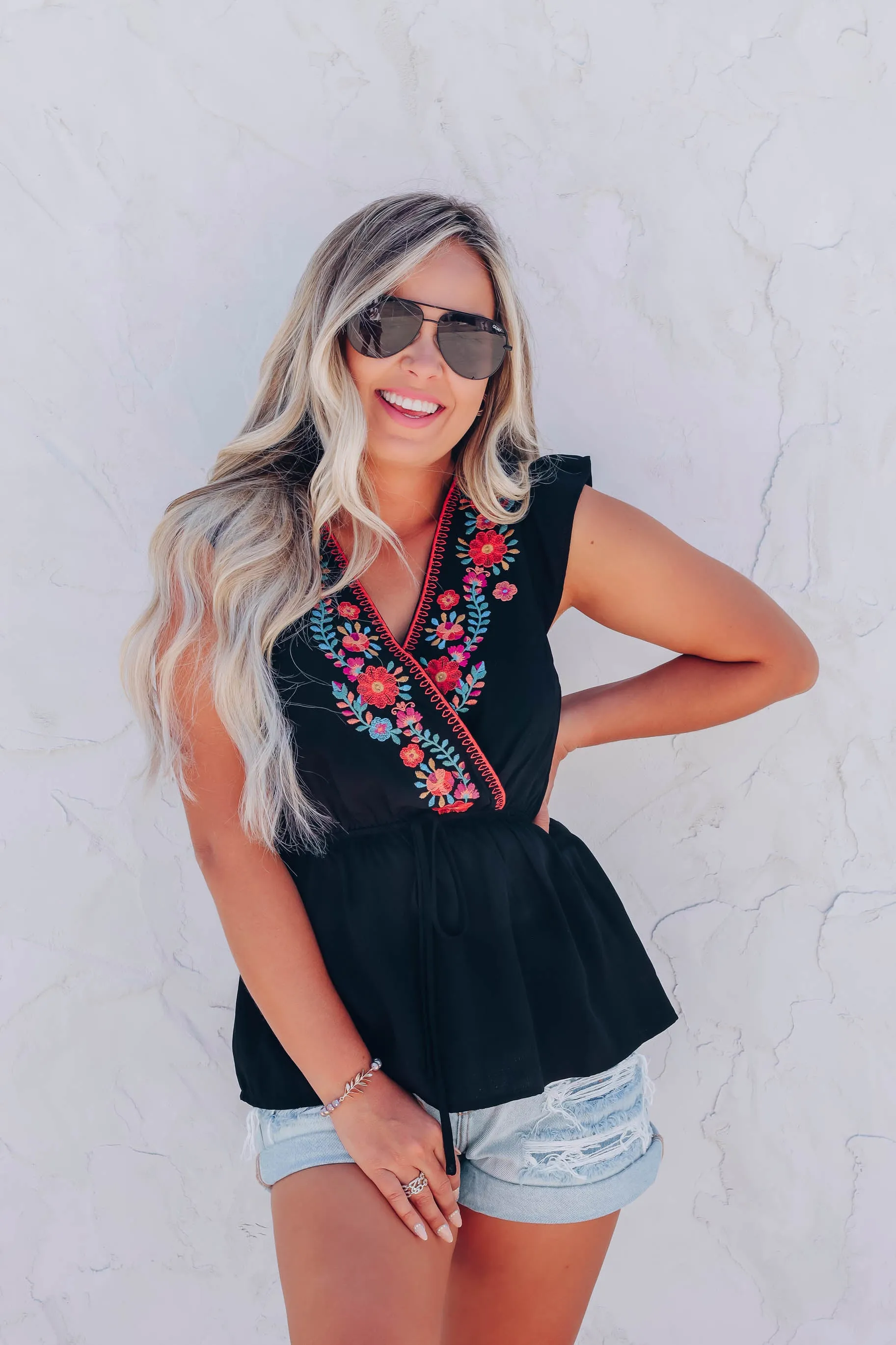 Francesca Floral Embroidered Top