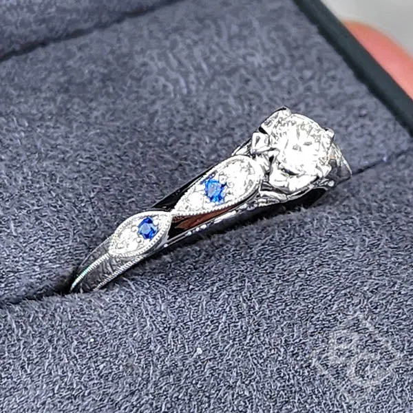 Gabriel & Co. "Jaelyn" Diamond & Sapphire Engagement Ring