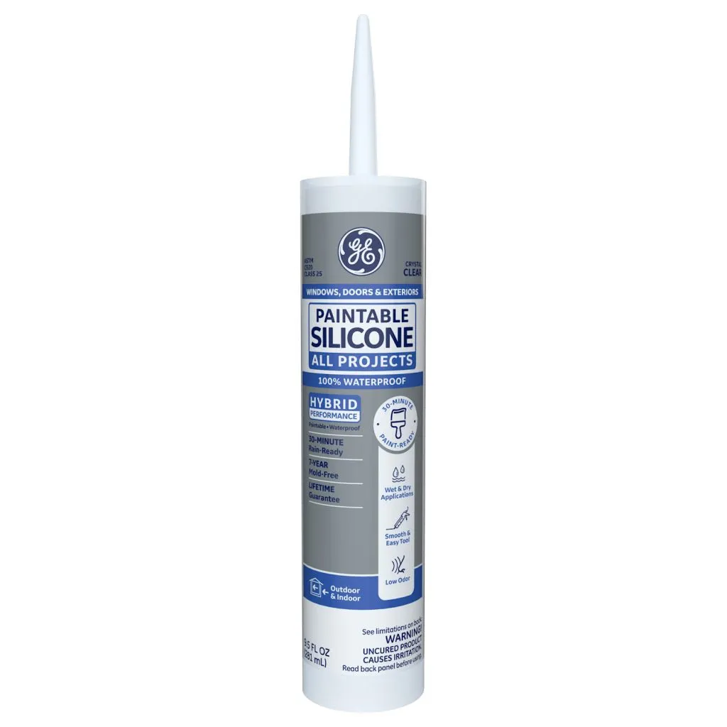 GE Sealants Paintable Silicone All Projects Window & Door Sealant 10.1 Oz.