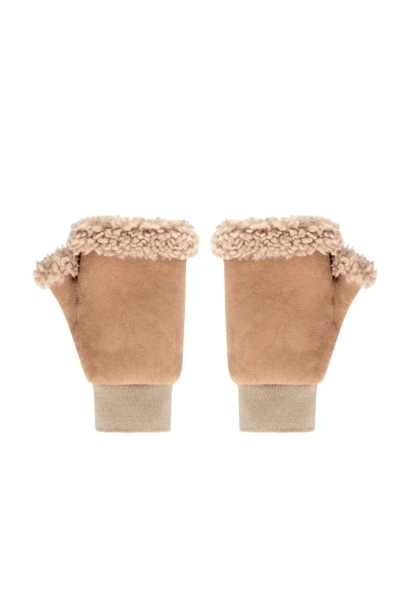 Gisella Women’s Shearling Gloves - Camel