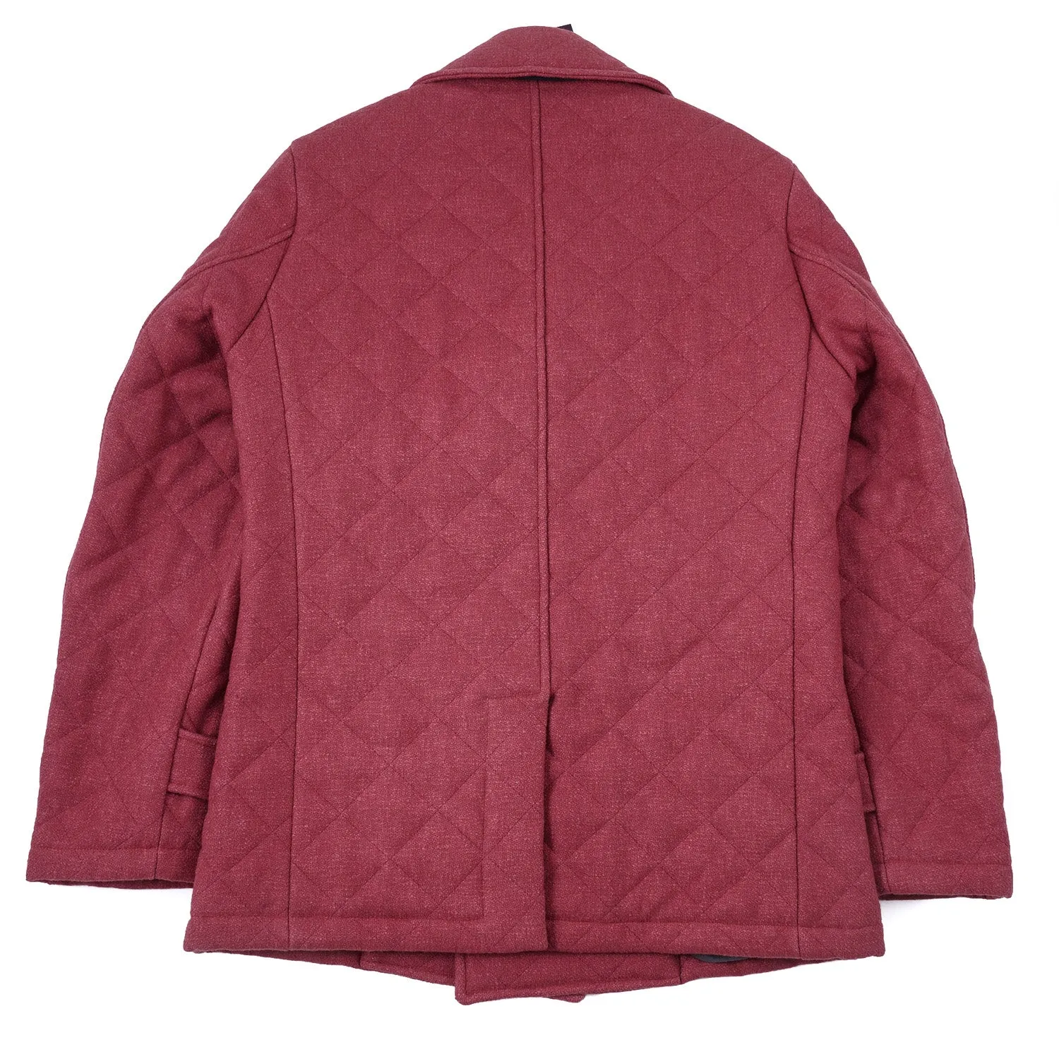 Isaia Quilted Wool and Silk Pea Coat