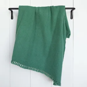 Kelp Green Handwoven Cashmere Throw