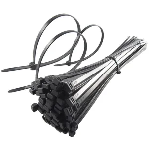 Kuber Industries 200 MM Self Locking Cable Ties|Heavy Duty Nylon Zip Ties|Pack of 100 (Black)