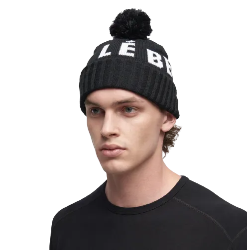 LeBent Logo Pom Pom Beanie Black