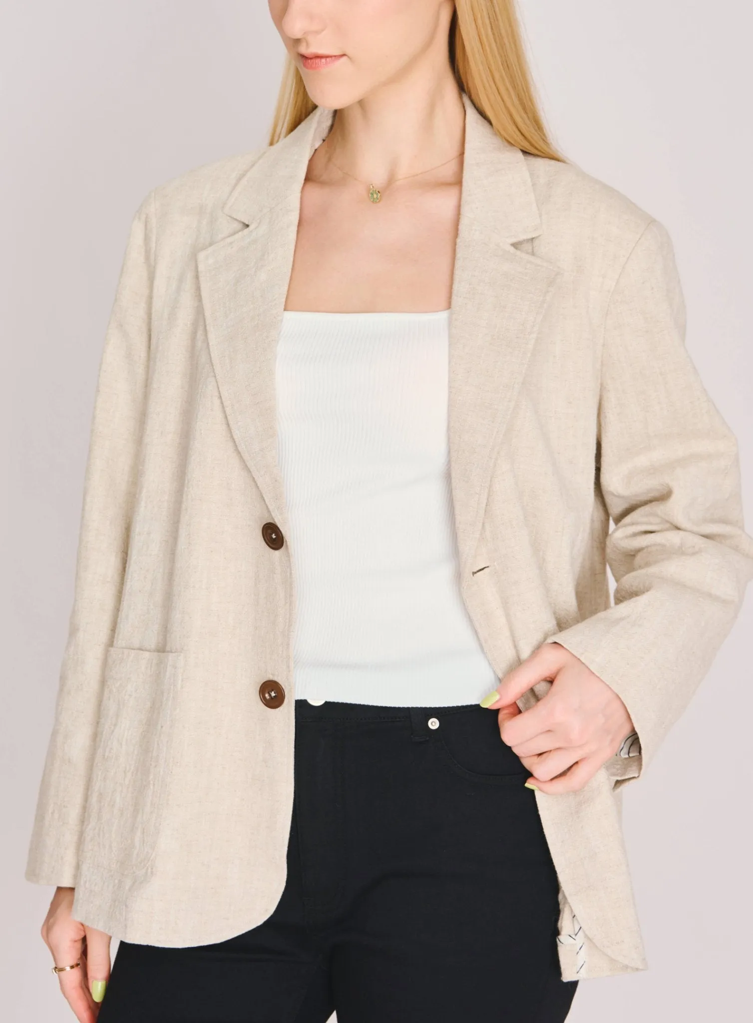 MARANT linen blend blazer (Beige)