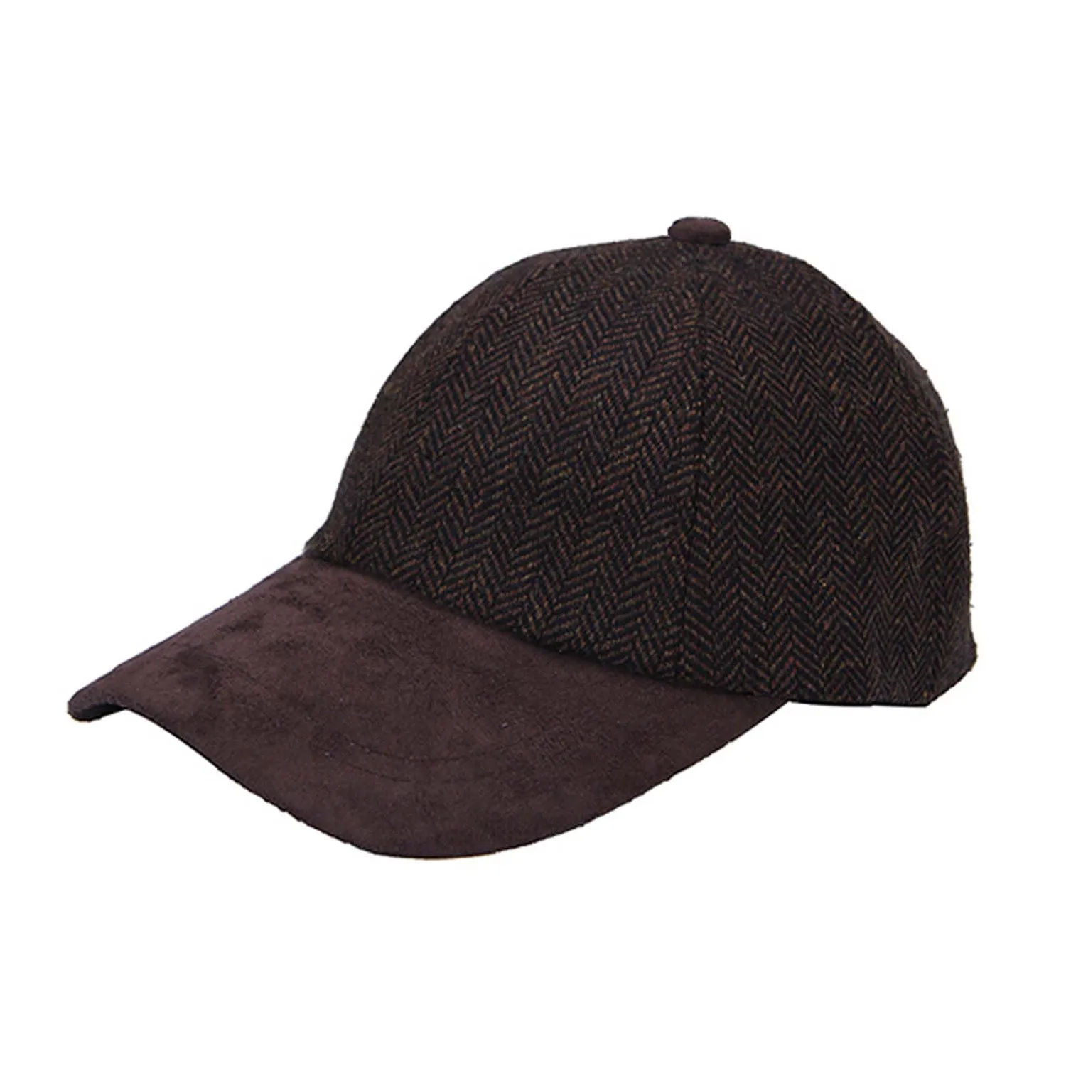 Men's Wool Blend Tweed Suede Baseball Cap