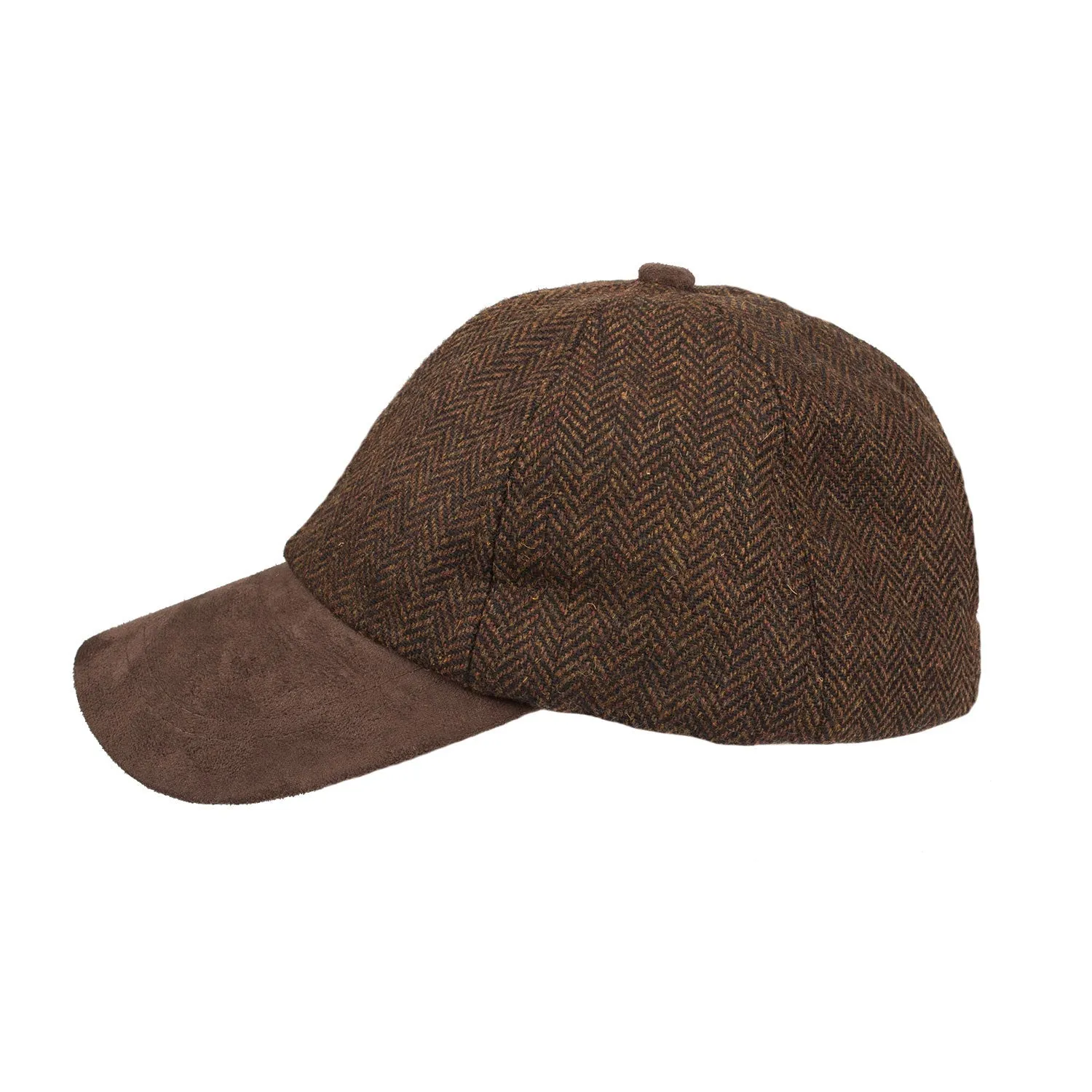 Men's Wool Blend Tweed Suede Baseball Cap