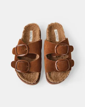 Milly Suede Slide - Chestnut