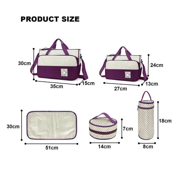 MumStyle 5-in-1 Multi-Function Diaper Bag - Large Capacity Mommy Tote