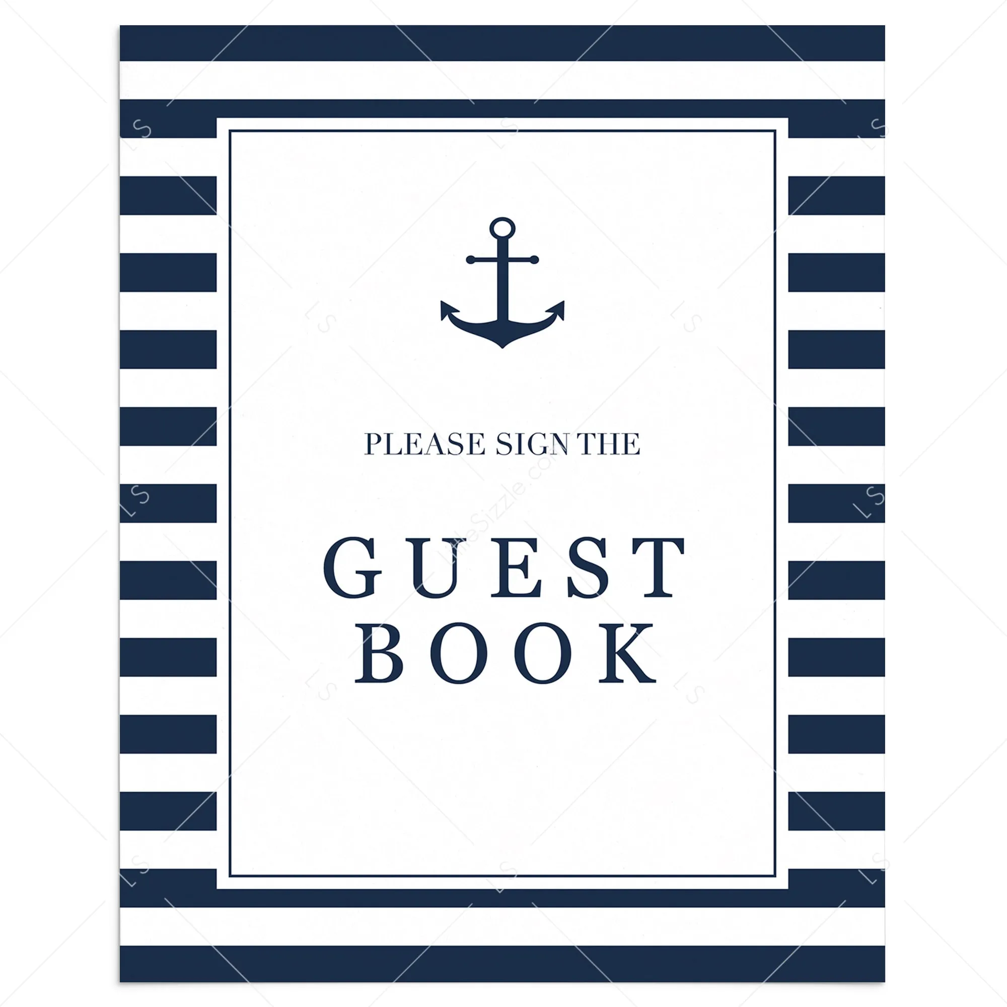 Nautical GuestBook Table Sign Printable