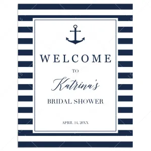 Nautical Welcome Sign for Bridal Shower Decor