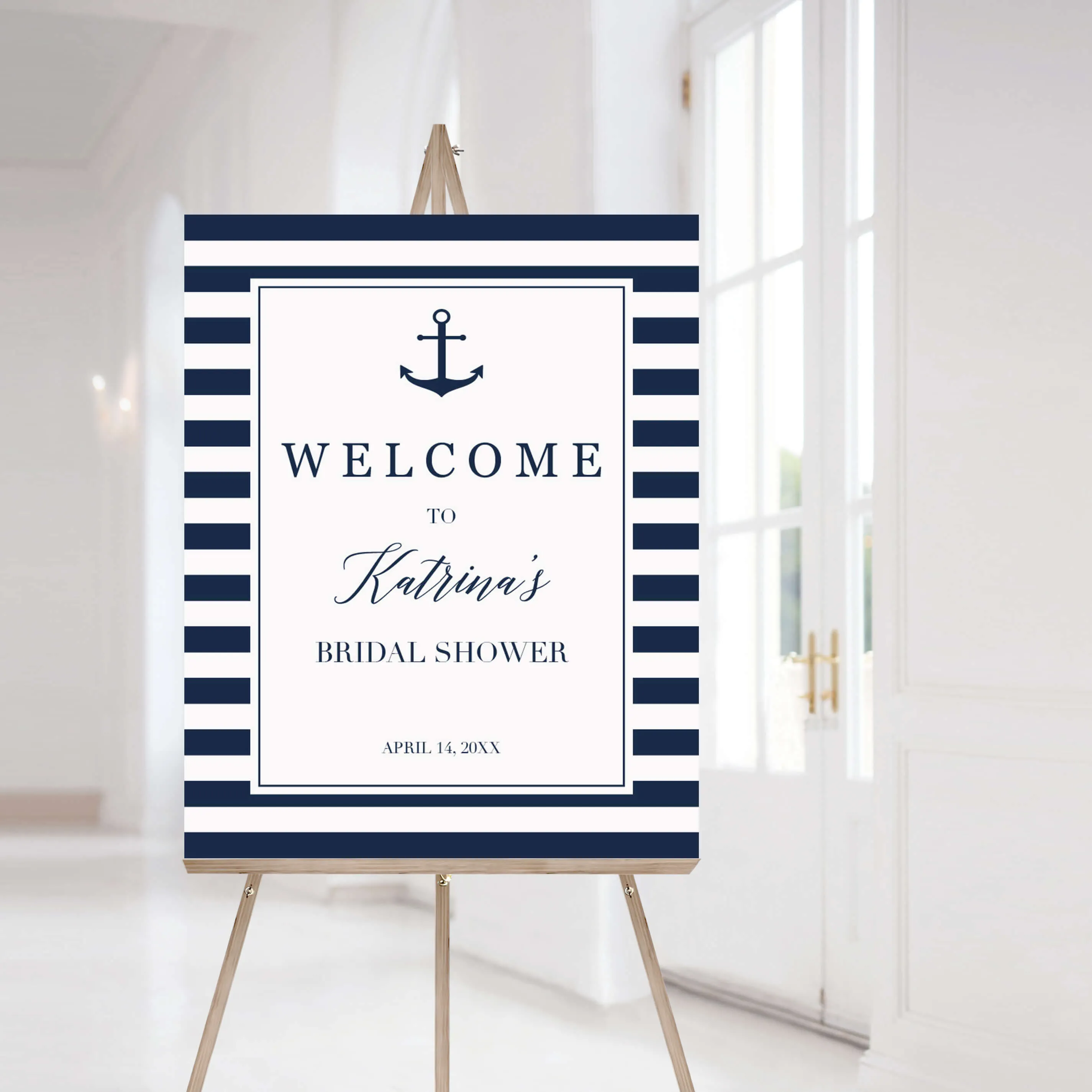 Nautical Welcome Sign for Bridal Shower Decor