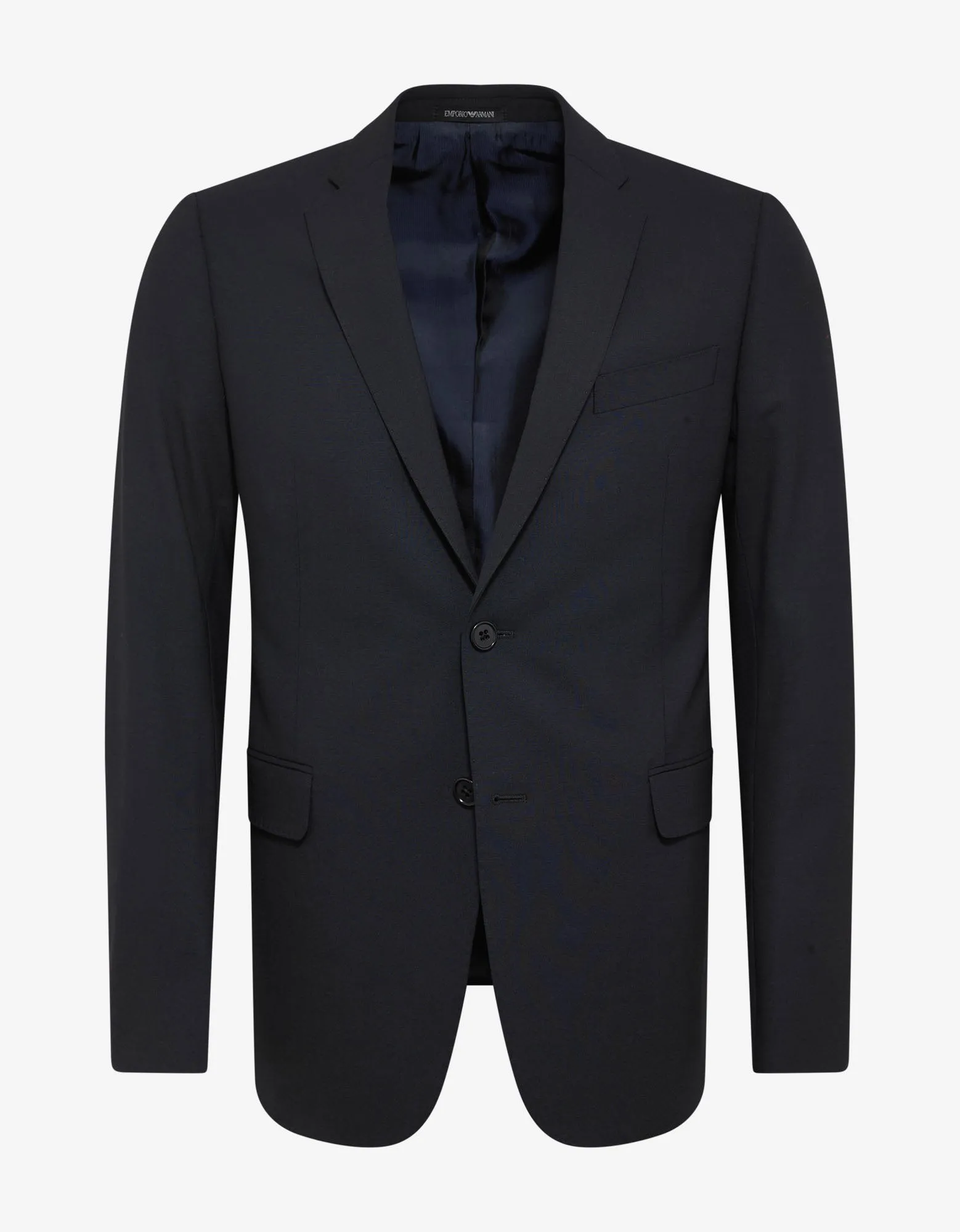 Navy Blue Wool-Blend Two-Button Suit -