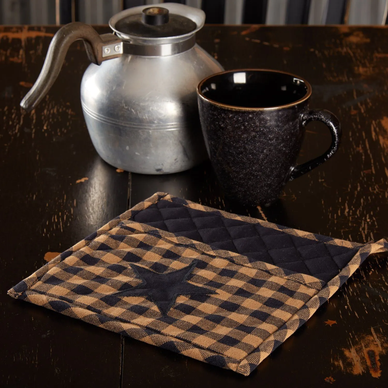 Navy Star Pot Holder with Pocket