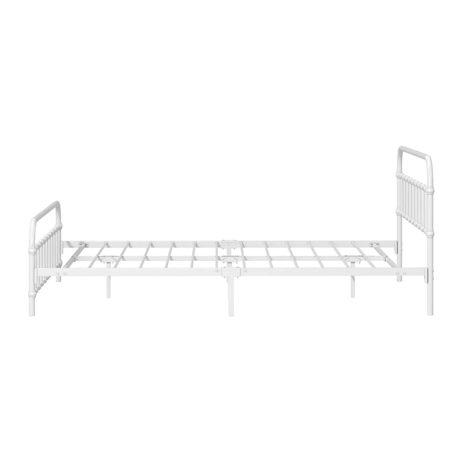 Oikiture Bed Frame Metal Bed Base Queen Size Bed Platform White