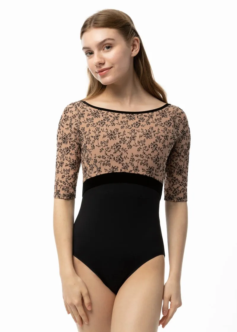 ON SALE Darling Half-Sleeve Leotard (Black)