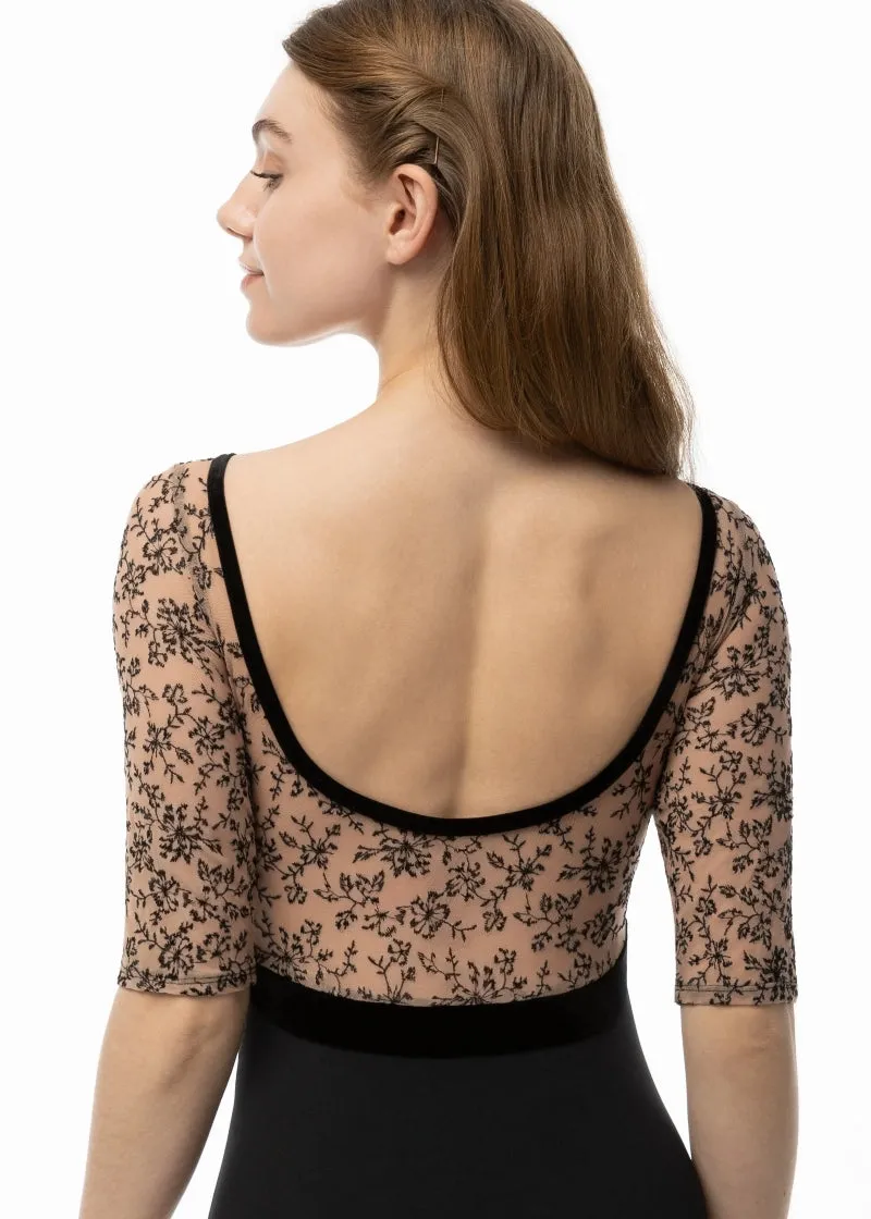 ON SALE Darling Half-Sleeve Leotard (Black)