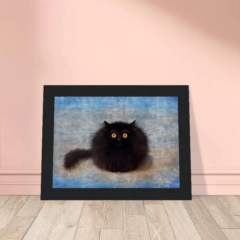 Oreo Black Cat Framed Picture Black Cat Print