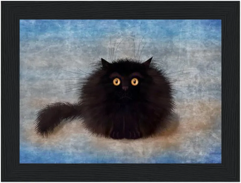 Oreo Black Cat Framed Picture Black Cat Print