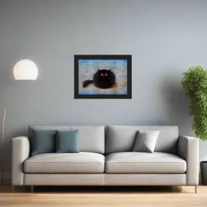 Oreo Black Cat Framed Picture Black Cat Print