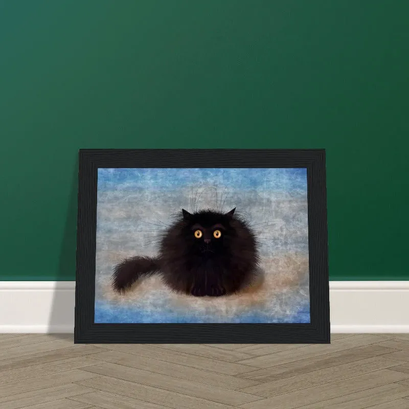 Oreo Black Cat Framed Picture Black Cat Print