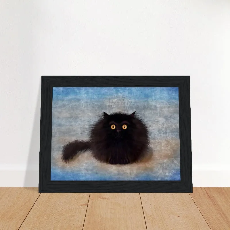 Oreo Black Cat Framed Picture Black Cat Print