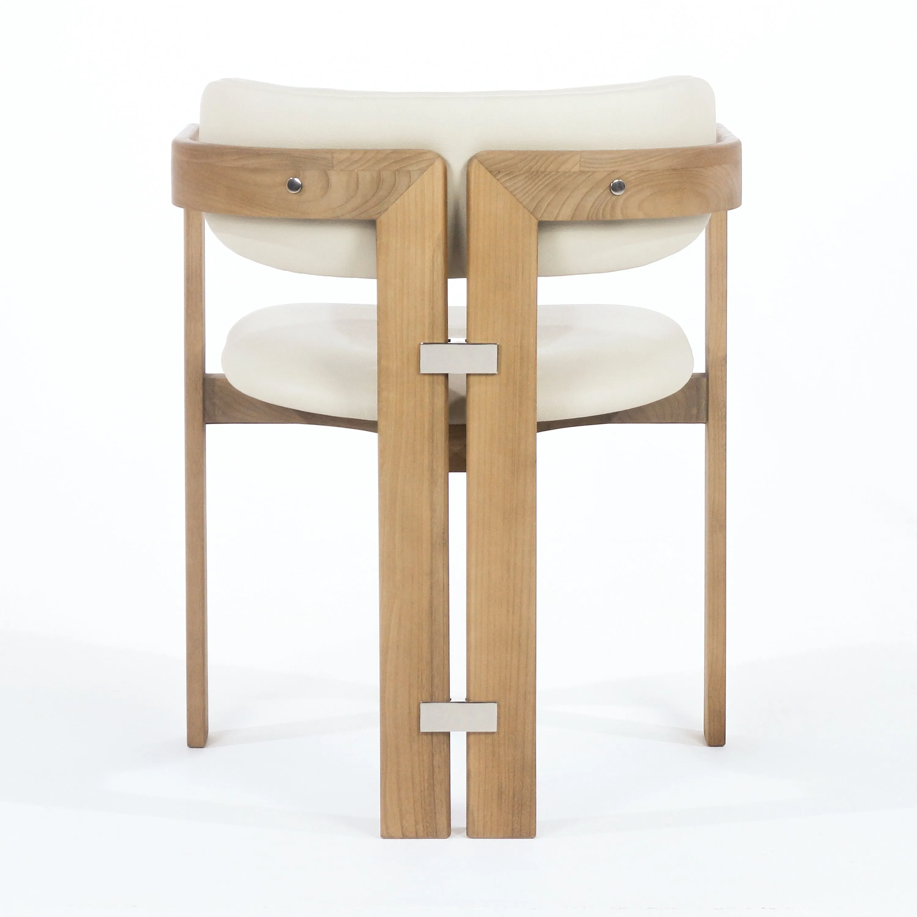 Pamplona Teak & Beige Leather Dining Chair