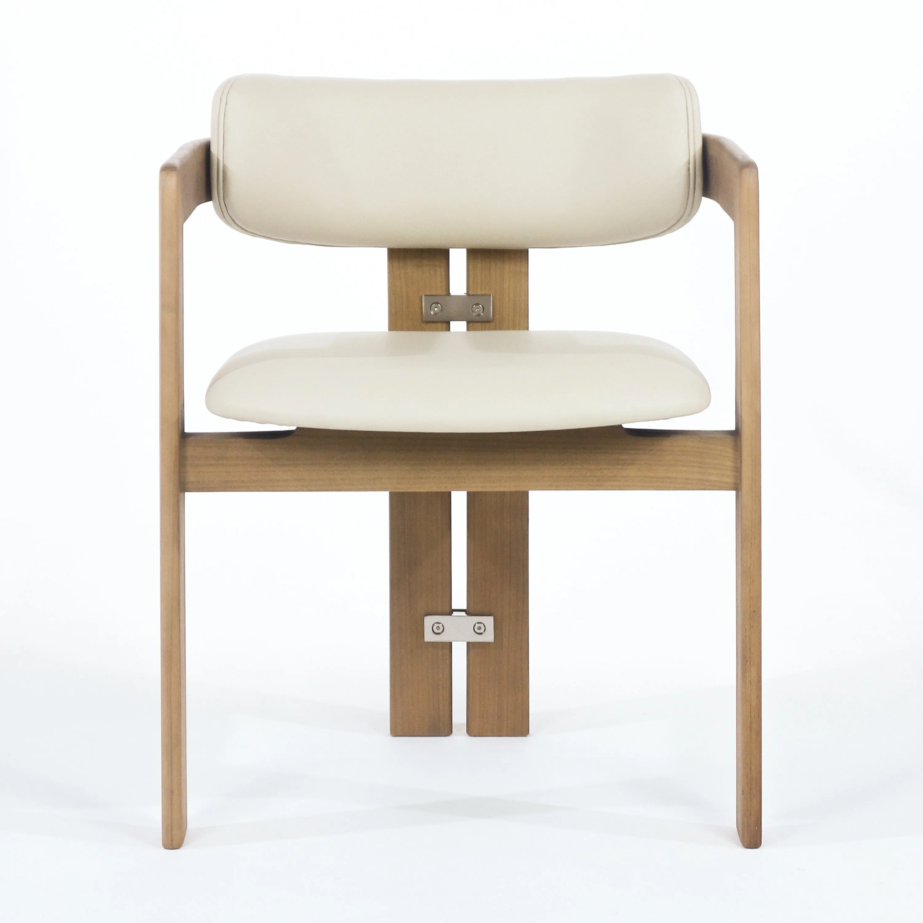 Pamplona Teak & Beige Leather Dining Chair