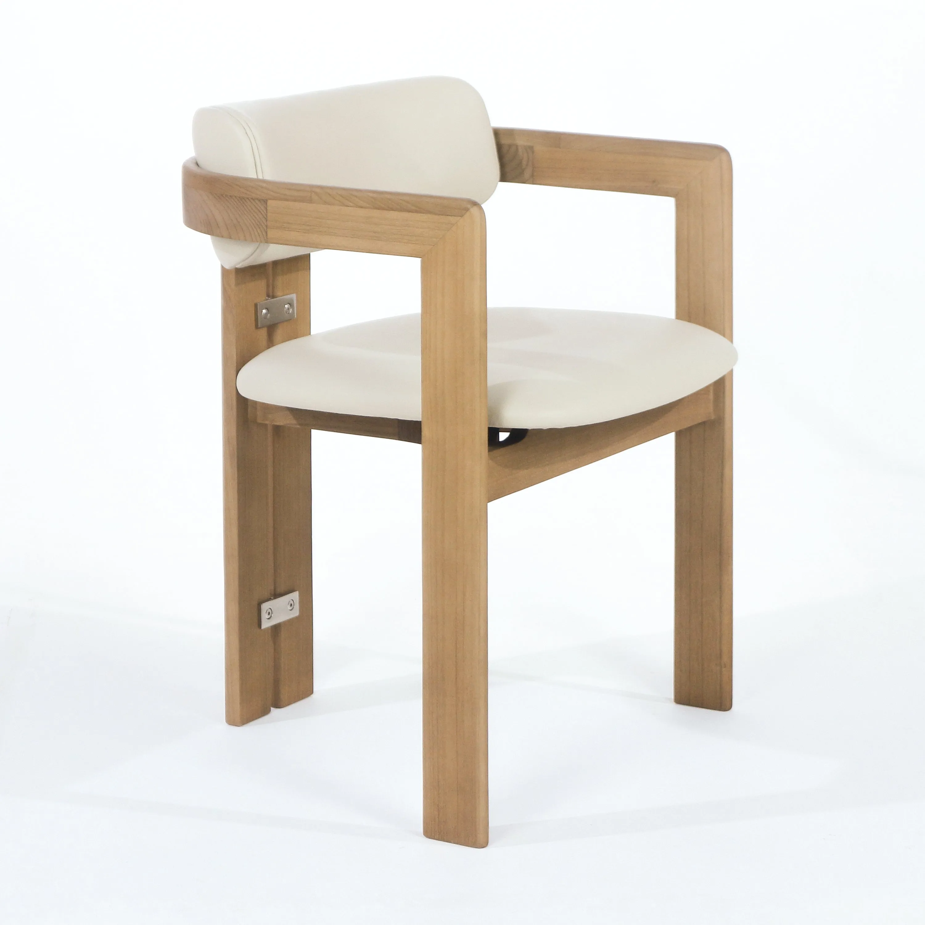 Pamplona Teak & Beige Leather Dining Chair