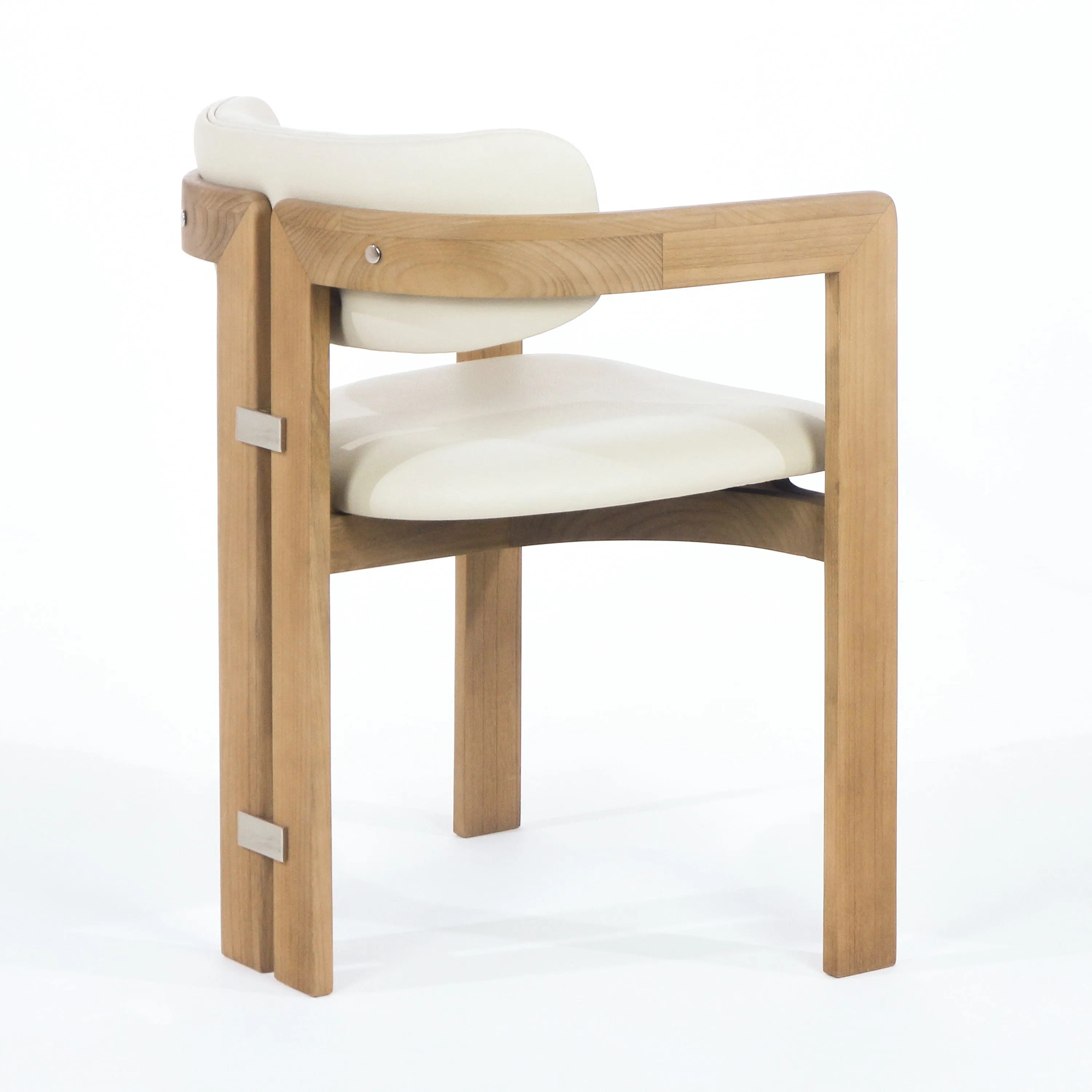 Pamplona Teak & Beige Leather Dining Chair