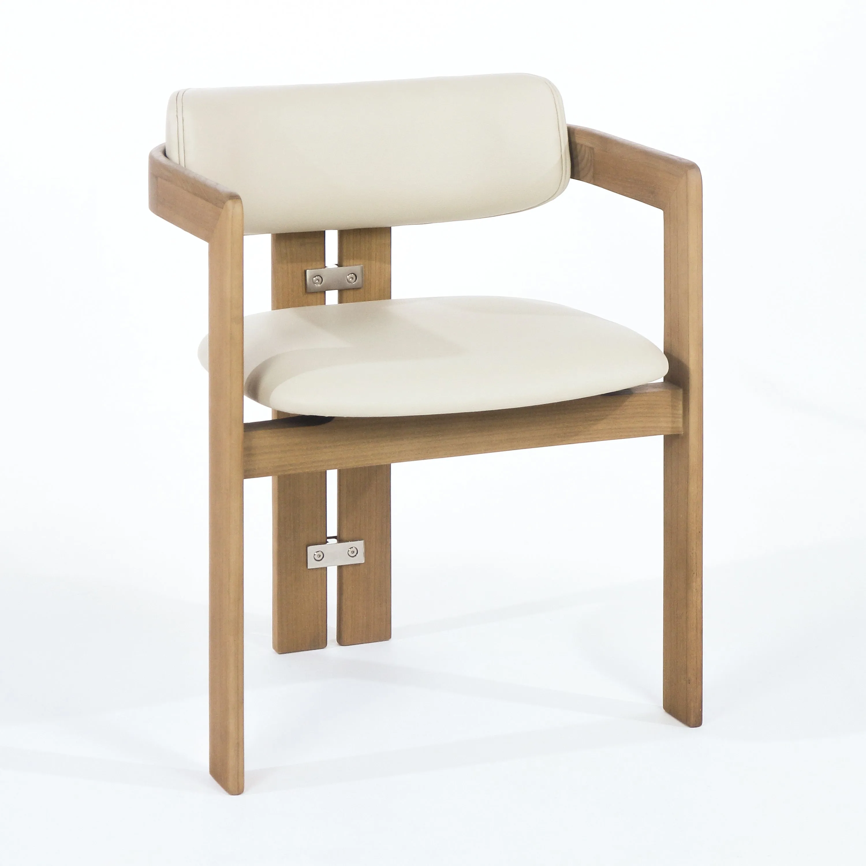 Pamplona Teak & Beige Leather Dining Chair