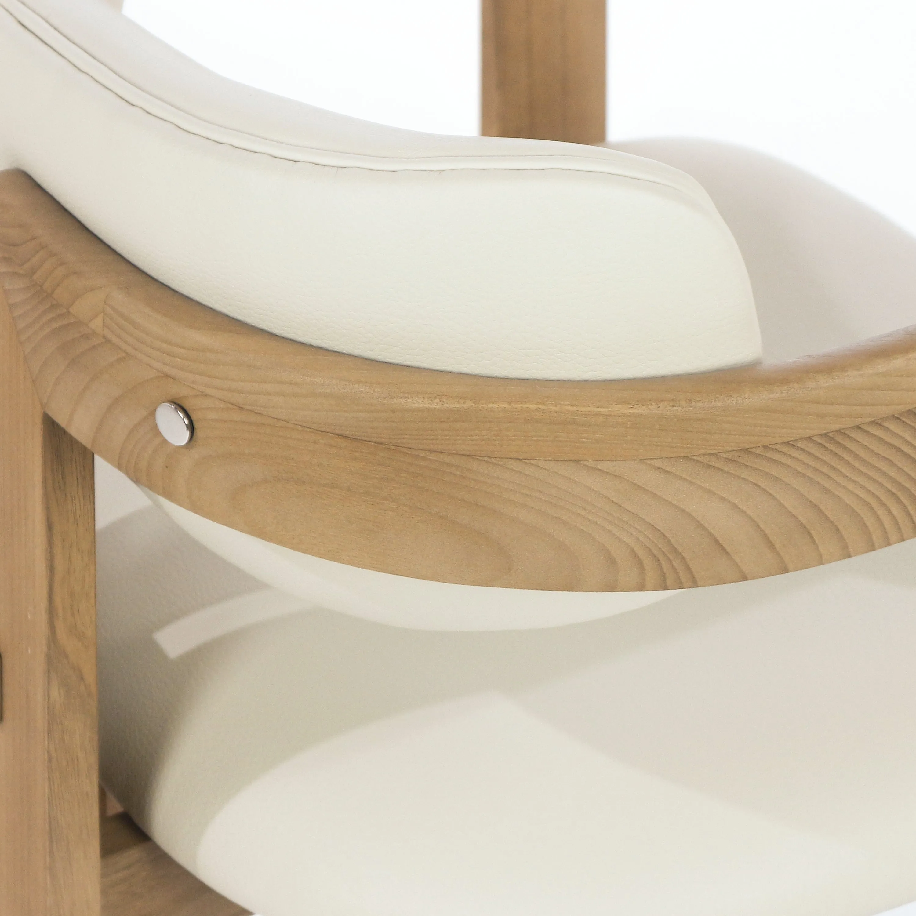 Pamplona Teak & Beige Leather Dining Chair