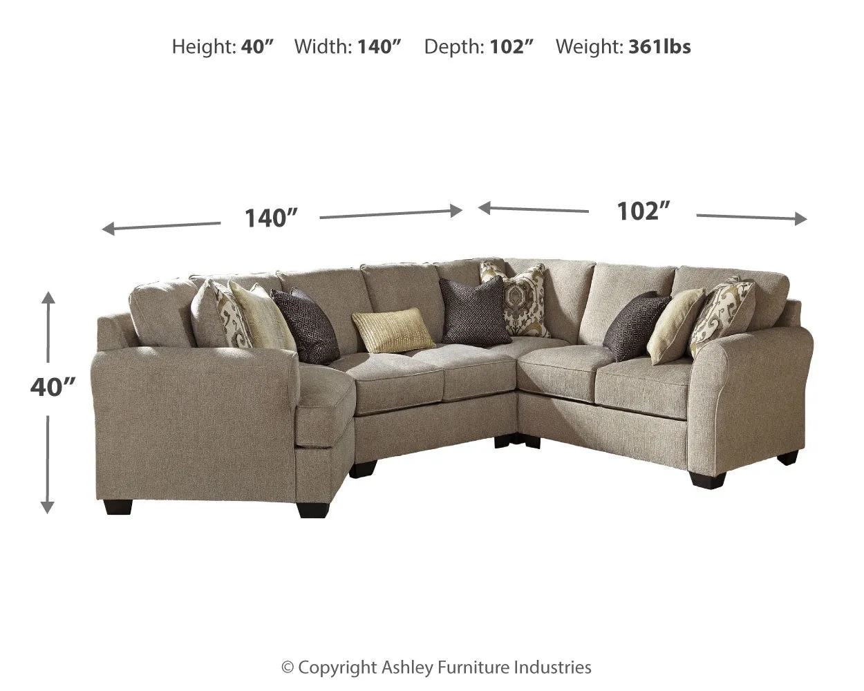 Pantomine 4-Piece Sectional with Ottoman