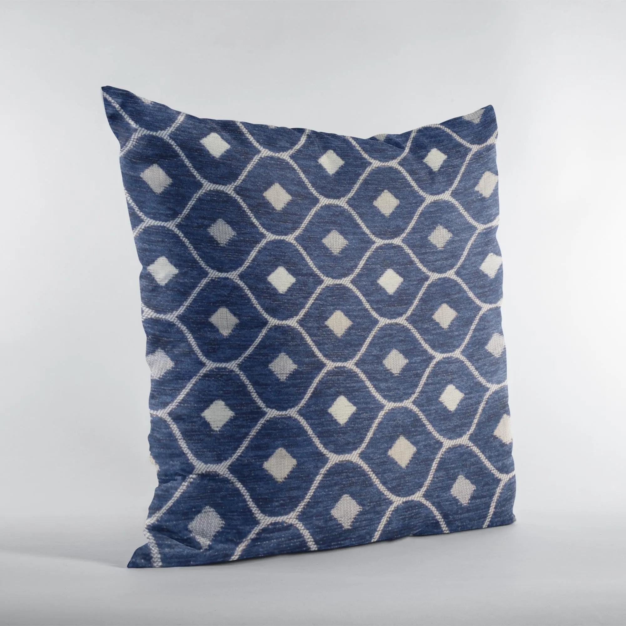 Plutus Navy Beige Nautical Dot Dots Luxury Throw Pillow