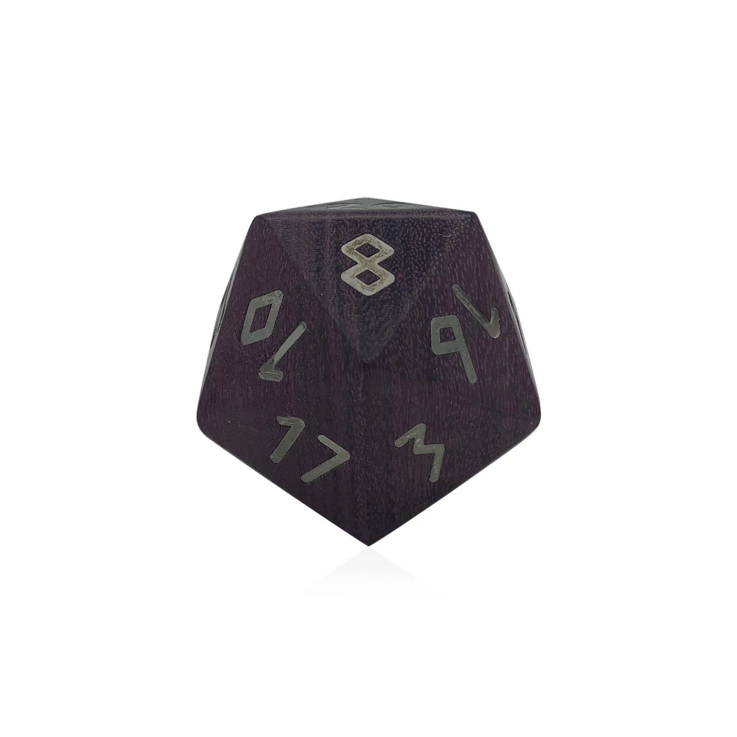 Purple Heart - Boulder® with Silver Inlay 45mm Wooden Dice