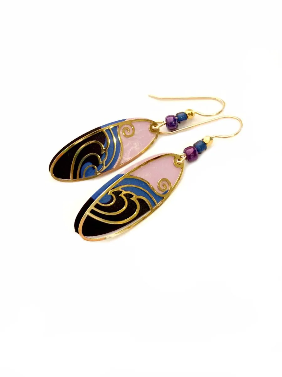 Purple Waves Earrings by Adajio