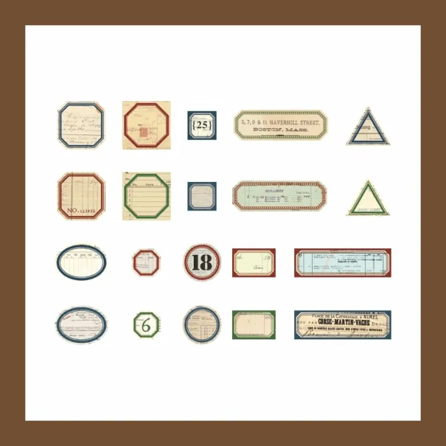 Retro Label Stickers 40pcs