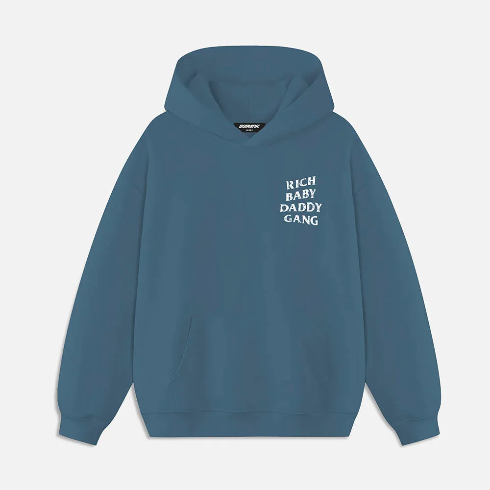 Rich Baby Daddy Gang Premium Oversized Hoodie - Pebble Blue