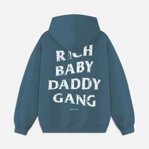 Rich Baby Daddy Gang Premium Oversized Hoodie - Pebble Blue