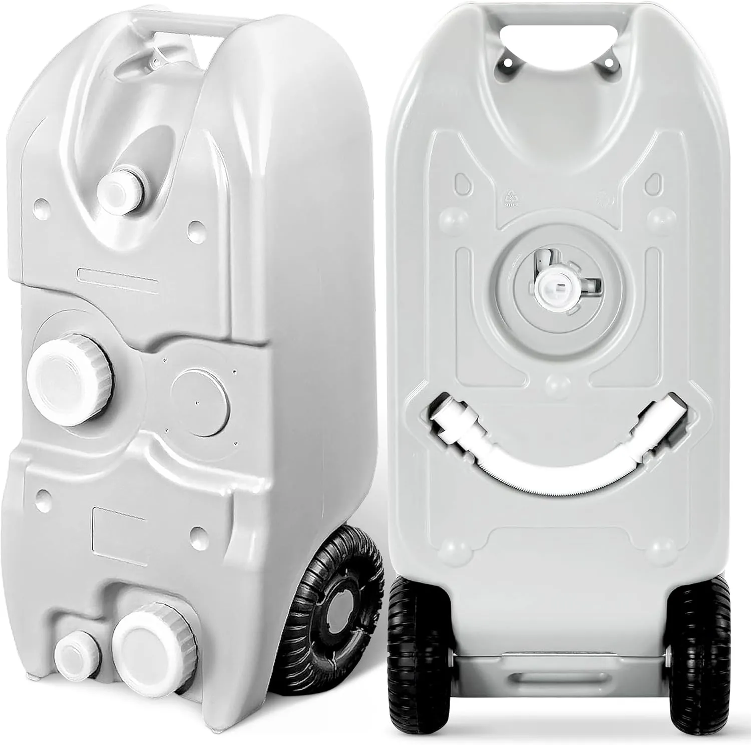 RV Portable Water Tank - Metal Handle & Large Wheels, Ideal for Camping, Fresh Water or Sewage Storage, Easy to Use