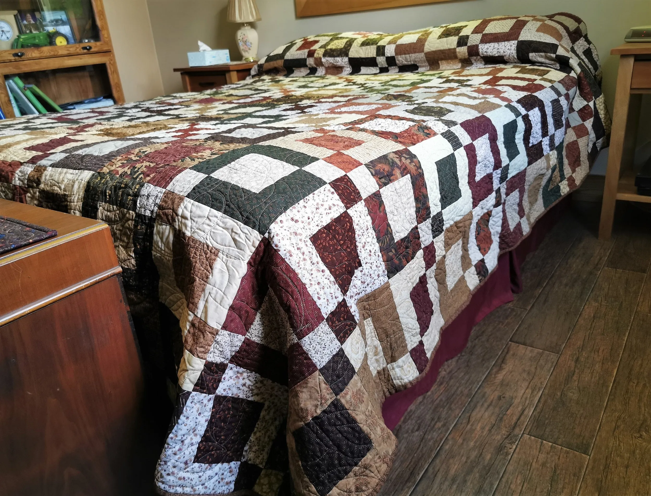 Scrappy Patchwork Quilt, Large Queen Size