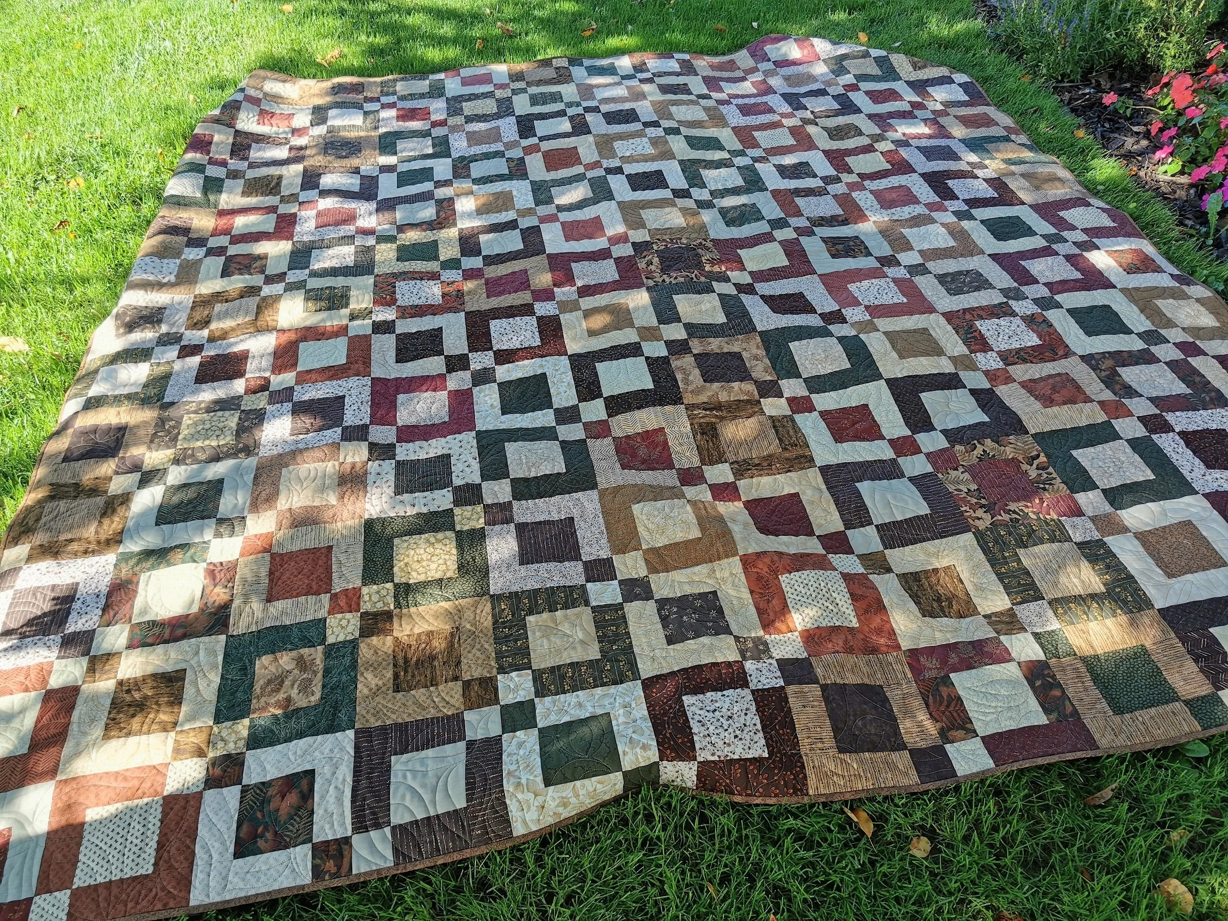 Scrappy Patchwork Quilt, Large Queen Size