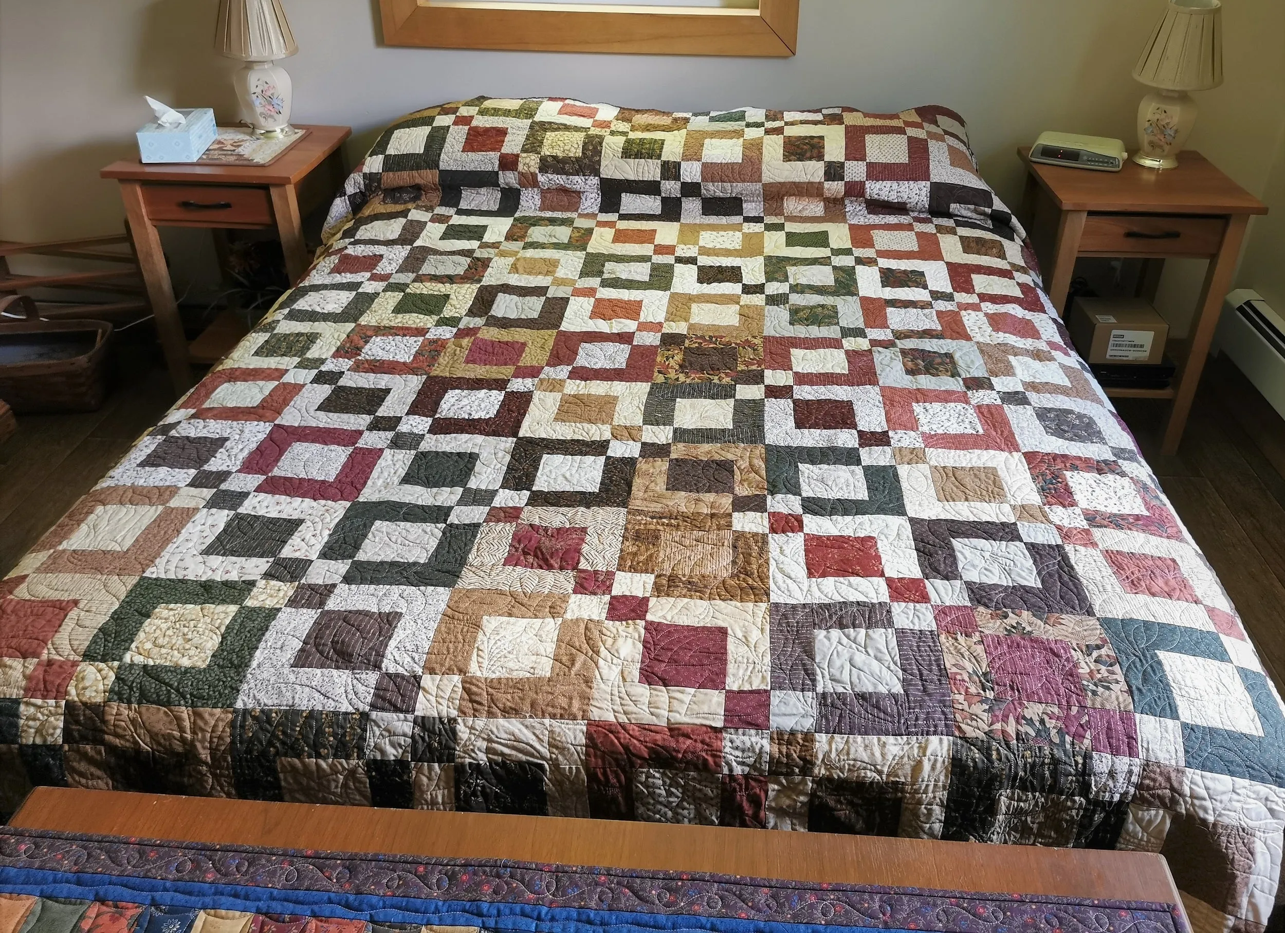 Scrappy Patchwork Quilt, Large Queen Size