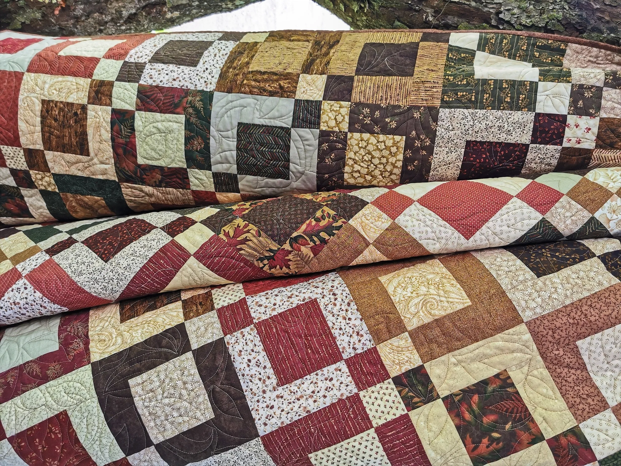 Scrappy Patchwork Quilt, Large Queen Size