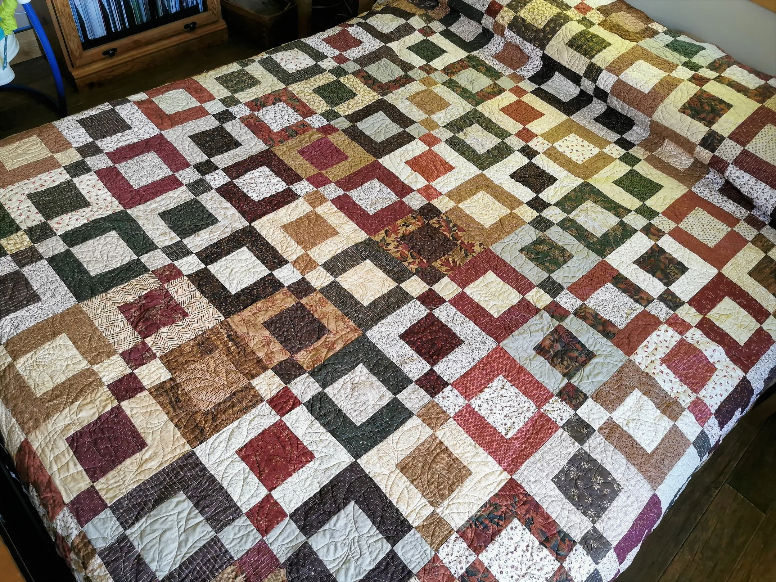 Scrappy Patchwork Quilt, Large Queen Size