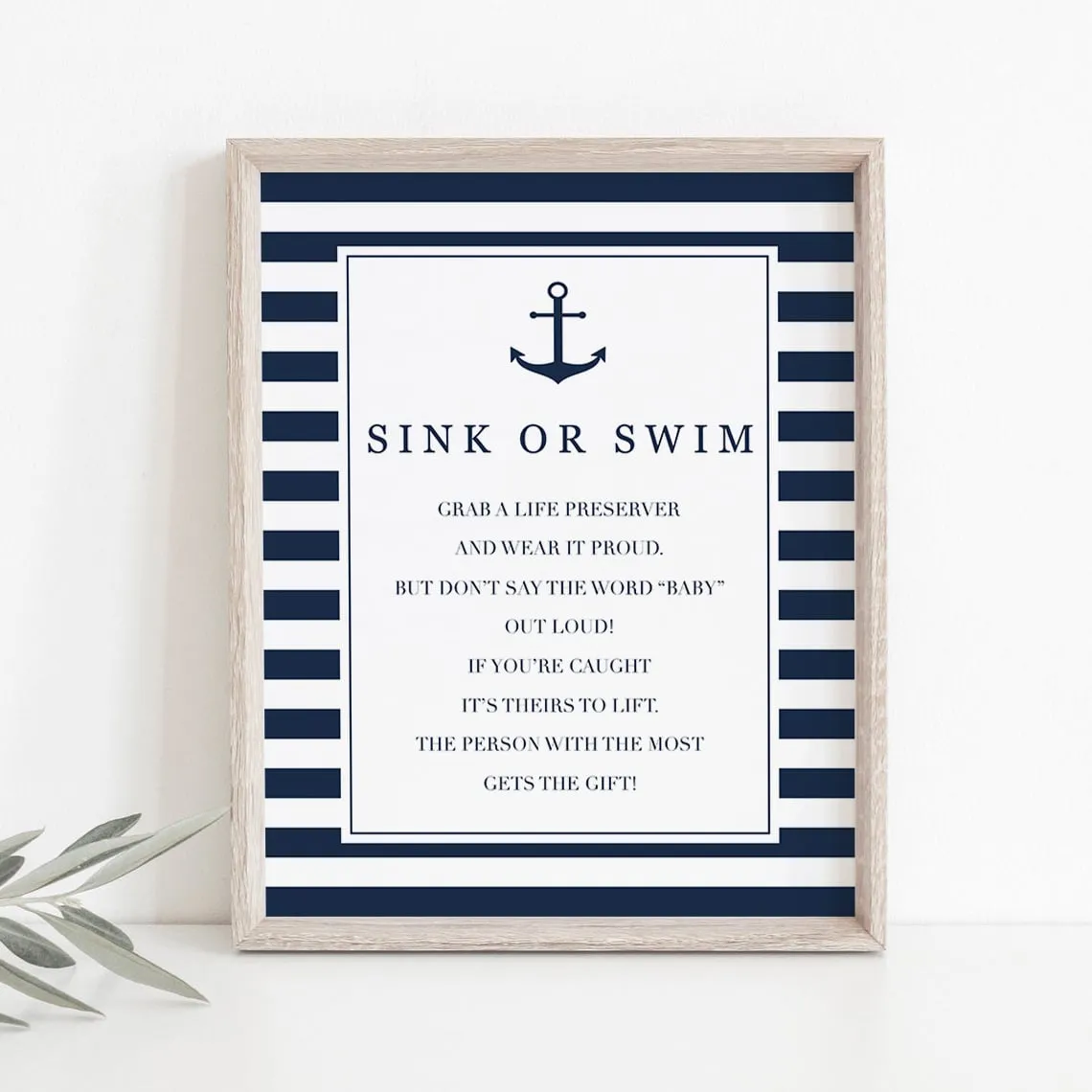 Sink or Swim Baby Shower Game Don't Say Baby