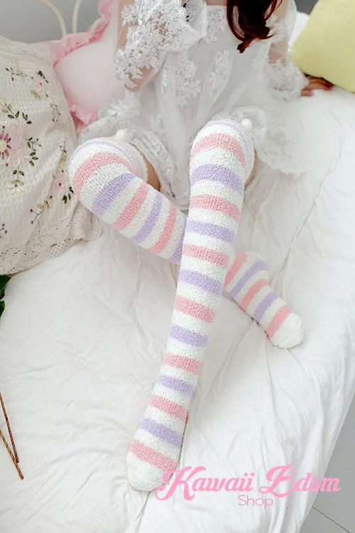 Striped Sheep Thigh Highs